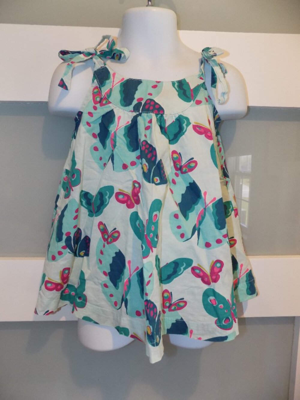 JANIE AND JACK BLUE BATIK BUTTERFLY DRESS SIZE 12/18 MONTHS GIRL'S